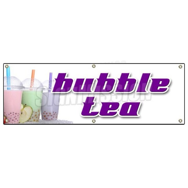 Bubble Tea Banner Heavy Duty 13 Oz Vinyl with Grommets Single Sided